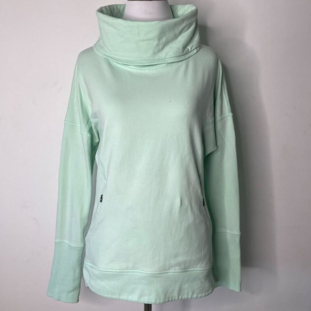 Lululemon Rest Day Pullover Cowl Neck Sweatshirt Fresh Teal Green Size 4